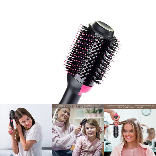 Brosse Soufflante 2-en-1 — Sèche-Cheveux & Lisseur, Ions Négatifs 1000W
