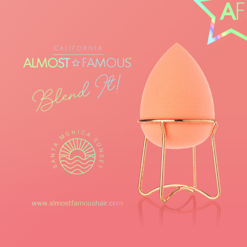 Éponge de Maquillage & Support Or Rosé — Design Spirale, Rangement Chic