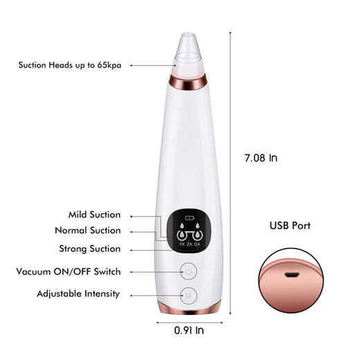 Aspirateur Facial Anti-Points Noirs — Nettoyage en Profondeur 5-en-1