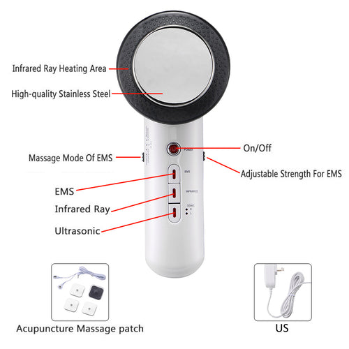 Masseur Ultrasonique Lifting & Minceur — Infrarouge, 5 Modes, Visage & Corps